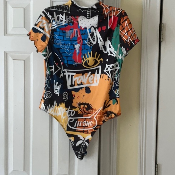 Other - SheinColorful Graphic Bodysuit